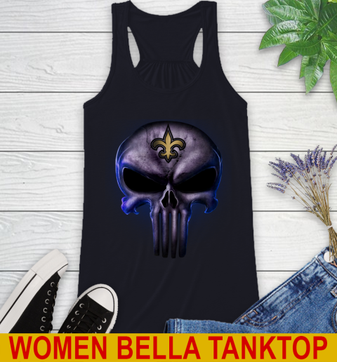 New Orleans Saints NFL Football Punisher Skull Sports Racerback Tank 8
