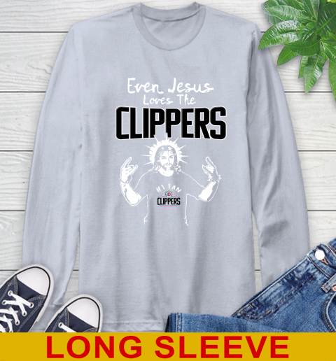 LA Clippers NBA Basketball Even Jesus Loves The Clippers Shirt Long Sleeve T-Shirt 6