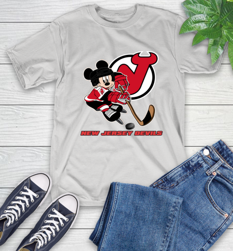 NHL New Jersey Devils Mickey Mouse Disney Hockey T Shirt T-Shirt