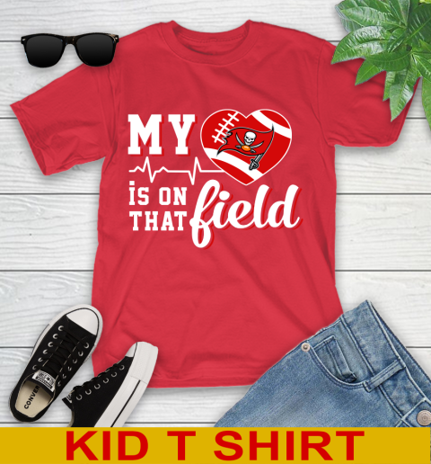 NFL My Heart Is On That Field Football Sports Tampa Bay Buccaneers Youth T-Shirt 11