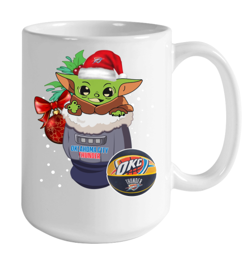 Oklahoma City Thunder Christmas Baby Yoda Star Wars Funny Happy NBA Color Changing Mug 15oz 2