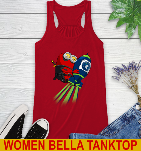 NBA Basketball Minnesota Timberwolves Deadpool Minion Marvel Shirt Racerback Tank 4