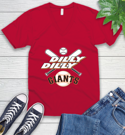MLB San Francisco Giants Dilly Dilly Baseball Sports V-Neck T-Shirt 8
