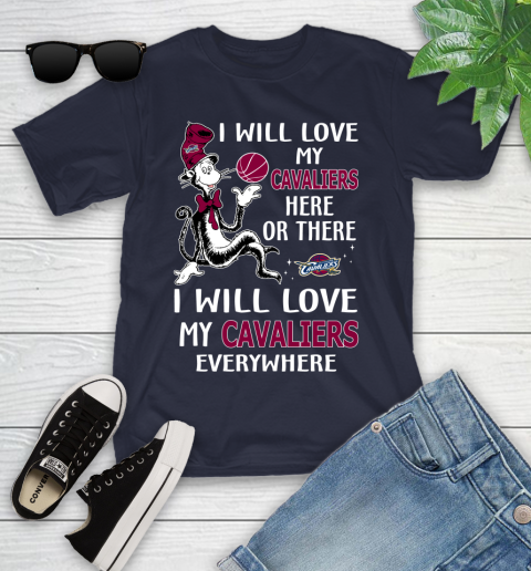 NBA Basketball Cleveland Cavaliers I Will Love My Cavaliers Everywhere Dr Seuss Shirt Youth T-Shirt 2