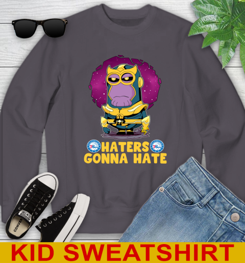 NBA Basketball Philadelphia 76ers Haters Gonna Hate Thanos Minion Marvel Shirt Youth Sweatshirt 6