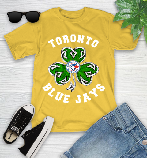 MLB Toronto Blue Jays Three Leaf Clover St Patrick's Day Baseball Sports Youth T-Shirt 10