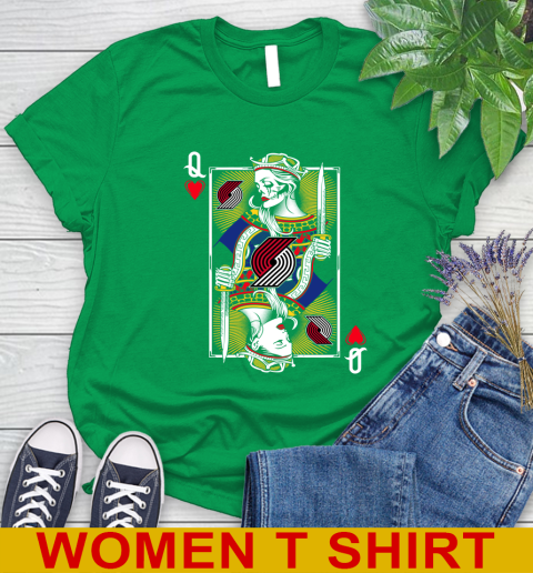 NBA Basketball Portland Trail Blazers The Queen Of Hearts Card Shirt Women's T-Shirt 7