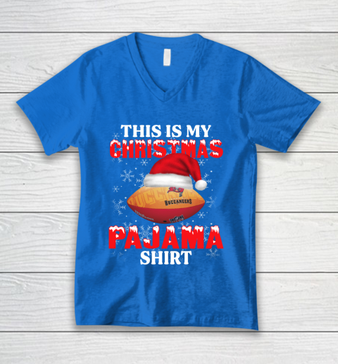Tampa Bay Buccaneers This Is My Christmas Pajama Shirt NFL V-Neck T-Shirt 5