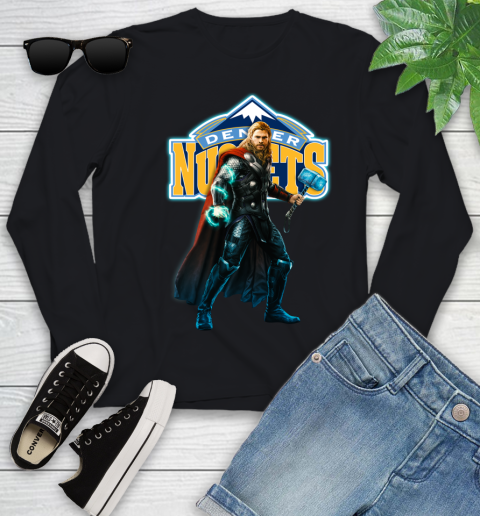 NBA Thor Avengers Endgame Basketball Denver Nuggets Youth Long Sleeve 2