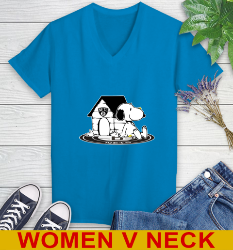 NBA Basketball Brooklyn Nets Snoopy The Peanuts Movie Shirt Women's V-Neck T-Shirt 8