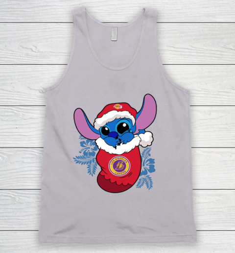 Los Angeles Lakers Christmas Stitch In The Sock Funny Disney NBA Tank Top 4