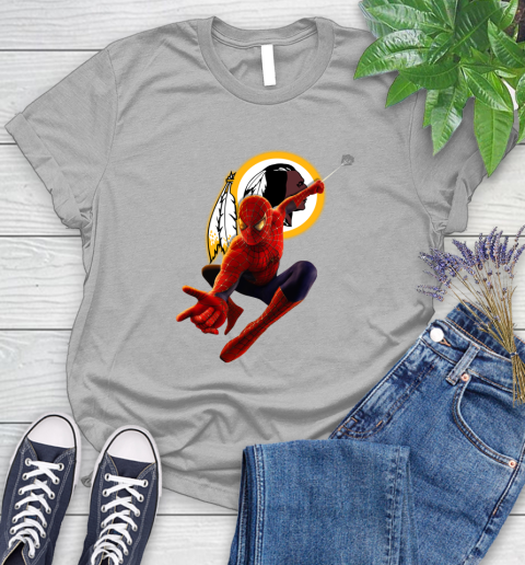NFL Spider Man Avengers Endgame Football Washington Redskins Women's T-Shirt 5