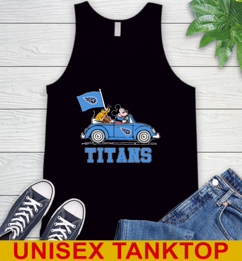 NFL Football Tennessee Titans Pluto Mickey Driving Disney Shirt Tank Top 2