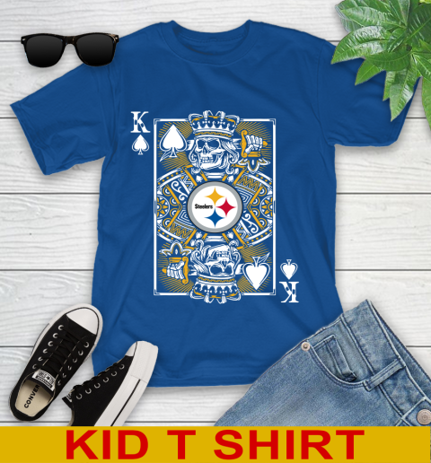 Pittsburgh Steelers NFL Football The King Of Spades Death Cards Shirt Youth T-Shirt 10