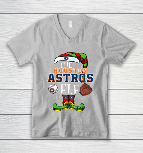 Houston Astros Christmas ELF Funny MLB V-Neck T-Shirt 3