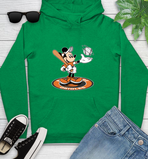 MLB Baseball Baltimore Orioles Cheerful Mickey Disney Shirt Youth Hoodie 7