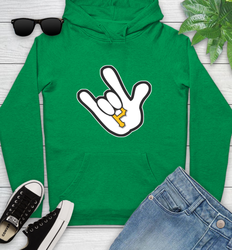 Pittsburgh Pirates MLB Baseball Mickey Rock Hand Disney Youth Hoodie 7