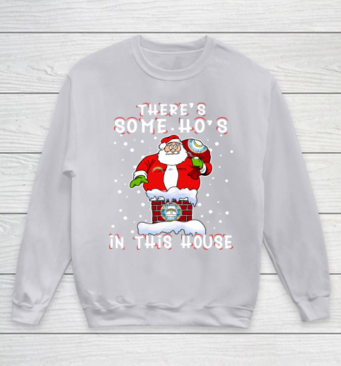 Los Angeles Chargers Christmas There Is Some Hos In This House Santa Stuck In The Chimney NFL Youth Sweatshirt 3