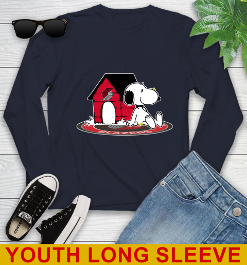 NBA Basketball Portland Trail Blazers Snoopy The Peanuts Movie Shirt Youth Long Sleeve 3