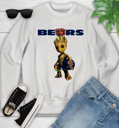 Chicago Bears NFL Football Groot Marvel Guardians Of The Galaxy Youth Sweatshirt