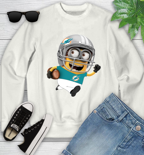 NFL Miami Dolphins Minions Disney Football Sports Youth Sweatshirt