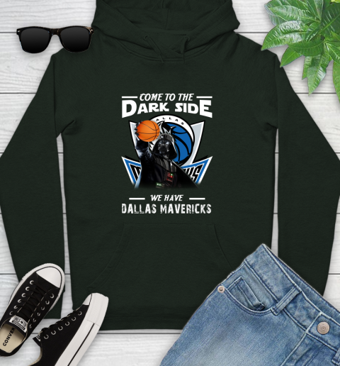 NBA Come To The Dark Side We Have Dallas Mavericks Star Wars Darth Vader Basketball Youth Hoodie 14