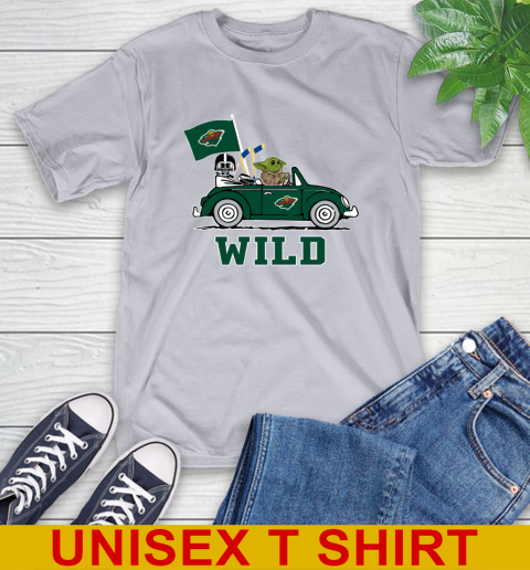 NHL Hockey Minnesota Wild Darth Vader Baby Yoda Driving Star Wars Shirt T-Shirt 6