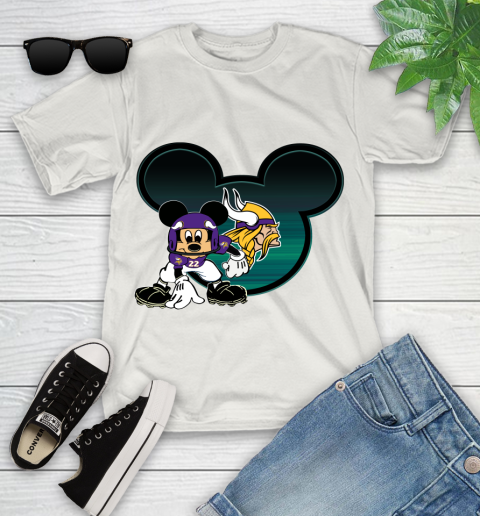 NFL Minnesota Vikings Mickey Mouse Disney Football T Shirt Youth T-Shirt 12