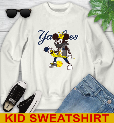 New York Yankees MLB Baseball Mickey Peace Sign Sports Youth Sweatshirt