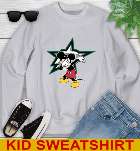 Dallas Stars NHL Hockey Dabbing Mickey Disney Sports Youth Sweatshirt 4