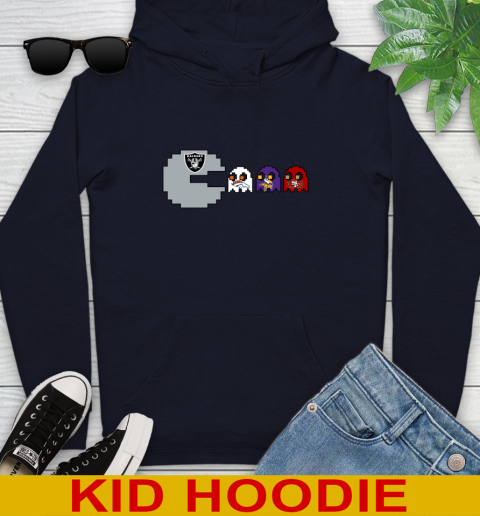 Oakland Raiders NFL Football Pac Man Champion Youth Hoodie 4