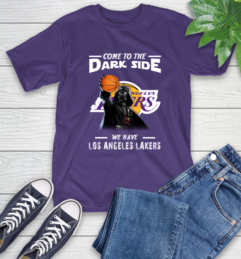 NBA Come To The Dark Side We Have Los Angeles Lakers Star Wars Darth Vader Basketball T-Shirt 5