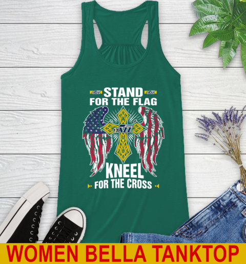 NBA Basketball Utah Jazz Stand For Flag Kneel For The Cross Shirt Racerback Tank 5