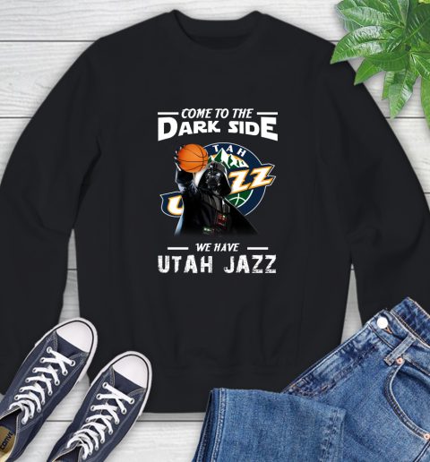NBA Come To The Dark Side We Have Utah Jazz Star Wars Darth Vader Basketball Sweatshirt