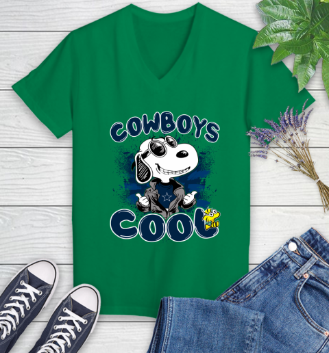 NFL Football Dallas Cowboys Cool Snoopy Shirt Women's V-Neck T-Shirt 4