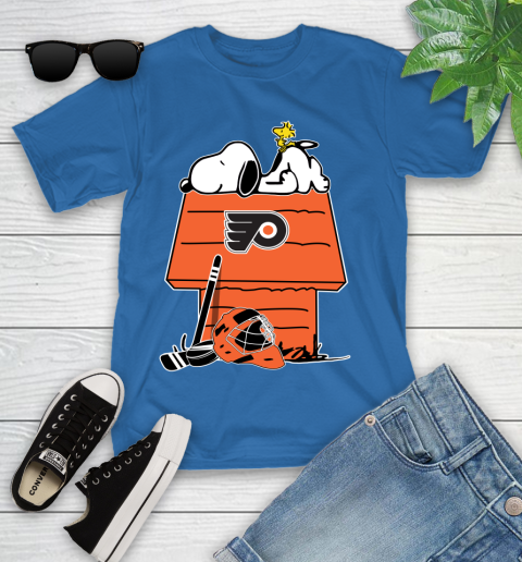 Philadelphia Flyers NHL Hockey Snoopy Woodstock The Peanuts Movie Youth T-Shirt 9