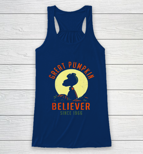 Peanuts Great Pumpkin believer since 1966 Halloween Racerback Tank 6