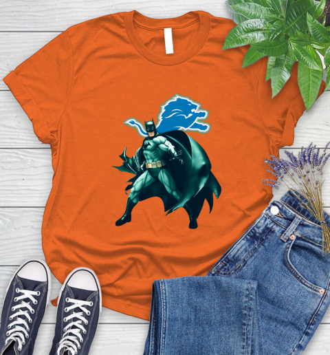 NFL Batman Football Sports Detroit Lions Women's T-Shirt 4