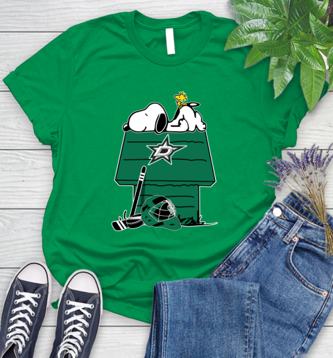 Dallas Stars NHL Hockey Snoopy Woodstock The Peanuts Movie Women's T-Shirt 6