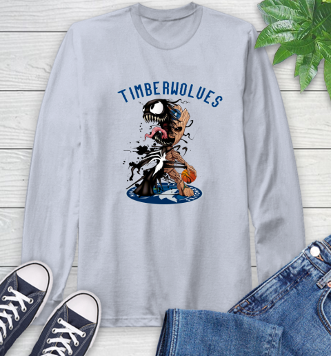 NBA Minnesota Timberwolves Basketball Venom Groot Guardians Of The Galaxy Long Sleeve T-Shirt 6