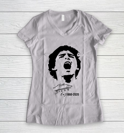 Maradona Signature 1960  2020 Rest In Peace Women's V-Neck T-Shirt