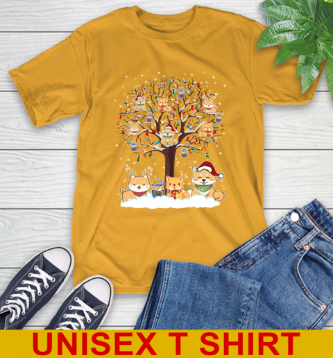 Shiba inu dog pet lover light christmas tree shirt 2