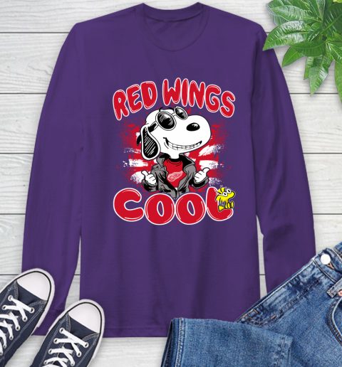 NHL Hockey Detroit Red Wings Cool Snoopy Shirt Long Sleeve T-Shirt 6 NHL Hockey Detroit Red Wings Cool Snoopy Shirt Long Sleeve T-Shirt - Image 6