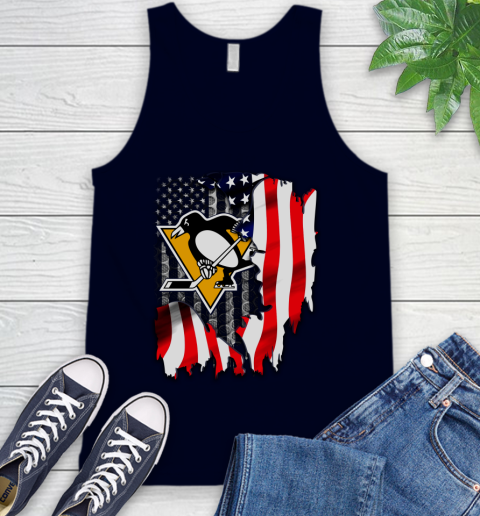 Pittsburgh Penguins NHL Hockey American Flag Tank Top 2