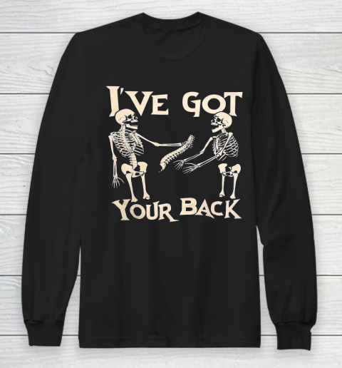 I've Got Your Back Halloween Skeleton Skull Long Sleeve T-Shirt