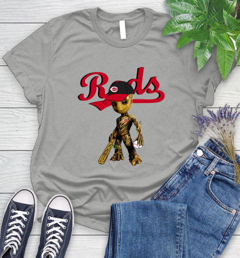 MLB Cincinnati Reds Groot Guardians Of The Galaxy Baseball Women's T-Shirt 10