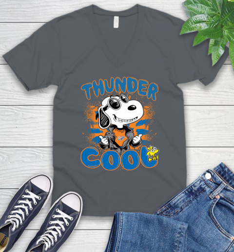 NBA Basketball Oklahoma City Thunder Cool Snoopy Shirt V-Neck T-Shirt - Image 5