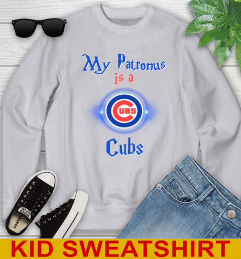 MLB Baseball Harry Potter My Patronus Is A Chicago Cubs Youth Sweatshirt 3