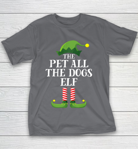 Pet All The Dogs Elf Matching Family Group Christmas Pajama Youth T-Shirt 5
