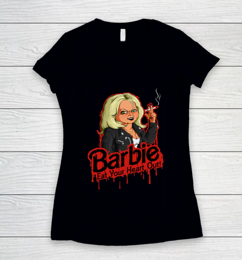 Chucky Tshirt Barbie Eat your heart out Women's V-Neck T-Shirt